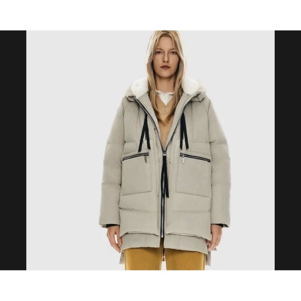 Orolay Amazon Beige Thickened Fleece Puffer Down Winter Coat Jacket Size S Cozy
